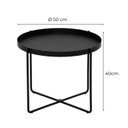 Ver imagem 3 de Mesa Lateral North Redonda 50cm em Metal para Sala de Estar