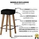 Ver imagem 3 de Banqueta Industrial Corano Assento em Tecido sem Encosto 70cm Preto