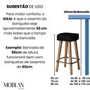 Ver imagem 4 de Banqueta Industrial Corano Assento em Tecido sem Encosto 70cm Preto
