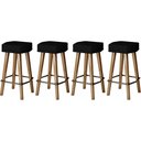 Ver imagem 1 de Banqueta Industrial Corano Assento em Tecido sem Encosto 70cm Preto