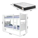Ver imagem 4 de Cama Beliche Jaspe Escada Lateral Grade Segurança com Colchões D33 para Quarto Infantil - Branca