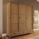 Ver imagem 2 de Guarda Roupa Casal Madeira Macica Taeda 3 Portas de Correr 195 Cm 9179 Freijo Festra
