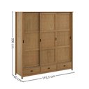 Ver imagem 3 de Guarda Roupa Casal Madeira Macica Taeda 3 Portas de Correr 195 Cm 9179 Freijo Festra