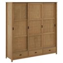 Ver imagem 1 de Guarda Roupa Casal Madeira Macica Taeda 3 Portas de Correr 195 Cm 9179 Freijo Festra