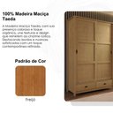 Ver imagem 7 de Guarda Roupa Casal Madeira Macica Taeda 3 Portas de Correr 195 Cm 9179 Freijo Festra