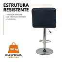 Ver imagem 7 de Banqueta Gomos Comfort Estofada Giratória Altura Regulável - Preto - 15