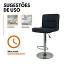 Ver imagem 6 de Banqueta Gomos Comfort Estofada Giratória Altura Regulável - Preto - 15