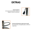 Ver imagem 5 de Banqueta Gomos Comfort Estofada Giratória Altura Regulável - Preto - 15