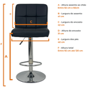 Ver mais imagens de Banqueta Gomos Comfort Estofada Giratória Altura Regulável - Preto - 15