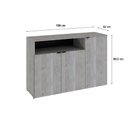 Ver imagem 5 de Armário Aparador com 03 Portas e Nicho 89,5x135x42cm Wlap135 Snow - Preto