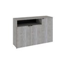 Ver imagem 1 de Armário Aparador com 03 Portas e Nicho 89,5x135x42cm Wlap135 Snow - Preto