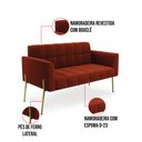 Ver imagem 3 de Namoradeira e 2 Poltronas Pé de Ferro Dourado Elisa Bouclê Terra D03 - D'Rossi