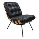 Ver imagem 3 de Poltrona Costela com Puff Costela em Couro - Preto