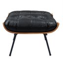 Ver mais imagens de Poltrona Costela com Puff Costela em Couro - Preto