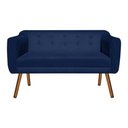 Ver imagem 1 de Namoradeira Julia 2 Lugares 1,40 Suede Azul Marinho Castanho