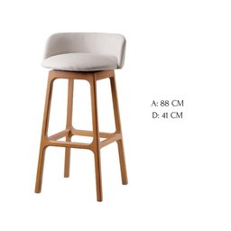 Banqueta Conforto - Madeira Maciça com Assento Acolchoado em Linho - Távoli Decor - 4