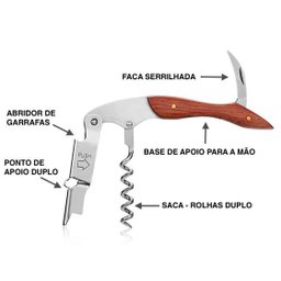 Abridor de Garrafas e Saca Rolhas Profissional Linha Garbo - 3