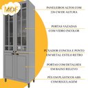Ver imagem 5 de Cozinha Modulada 4 Peças Cristaleira Balcão sem Tampo 2 Aéreos 100% MDF com Vidro Bari Cinza/Titânio Fosco