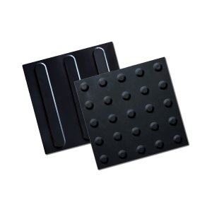 Piso Tátil 10pçs Preto Borracha Pvc 25x25 Alerta
