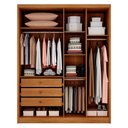 Ver imagem 3 de Guarda Roupa Casal Sevilha 4 Portas 3 Gavetas Cinamomo - Novo Horizonte