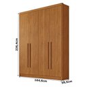 Ver imagem 2 de Guarda Roupa Casal Sevilha 4 Portas 3 Gavetas Cinamomo - Novo Horizonte