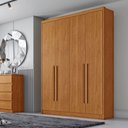 Ver imagem 4 de Guarda Roupa Casal Sevilha 4 Portas 3 Gavetas Cinamomo - Novo Horizonte