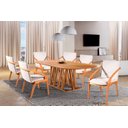 Ver imagem 1 de Sala de Jantar Moderna Madeira Maciça 6 Cadeiras 1,60x0,90m - Granada - Harmonia Salas