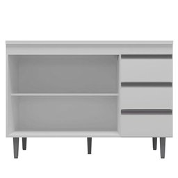 Balcão de Cozinha Andréia com Tampo 120 Cm Branco - Ajl - 2 Balcão de Cozinha Andréia com Tampo 120 Cm Branco - Ajl - 2