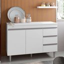 Ver imagem 3 de Balcão de Cozinha Andréia com Tampo 120 Cm Branco - Ajl