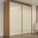 Ver imagem 1 de Guarda Roupa 100% Mdf Casal 2,23m com 2 Portas de Correr Tw602 Dalla Costa-freijó/off White