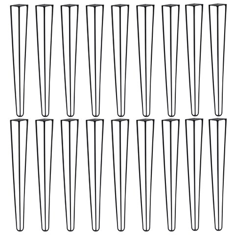 Kit 18 Pés de Metal 60 CM Hairpin Legs Mesa de Canto Aparador Preto