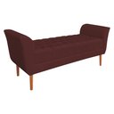 Ver imagem 1 de Calçadeira Recamier Casal 1,50m Londres Veludo Marsala - Pallazio