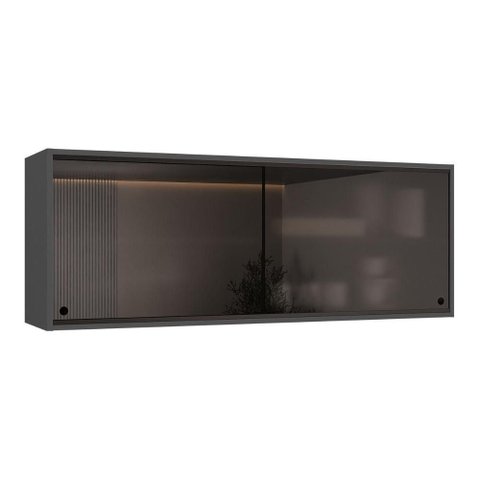 Armário de Cozinha Aéreo com 2 Portas de Vidro 120cm Milano Multimóveis Mp2391 Cinza