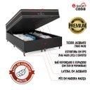 Ver imagem 3 de Cama Box Baú Casal Bipartido + Colchão Paris Molas Ensacadas Pocket - 66x138x188cm - Couro