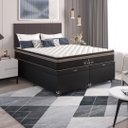 Ver imagem 6 de Cama Box Baú Casal Bipartido + Colchão Paris Molas Ensacadas Pocket - 66x138x188cm - Couro