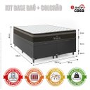 Ver imagem 2 de Cama Box Baú Casal Bipartido + Colchão Paris Molas Ensacadas Pocket - 66x138x188cm - Couro