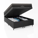 Ver imagem 5 de Cama Box Baú Casal Bipartido + Colchão Paris Molas Ensacadas Pocket - 66x138x188cm - Couro