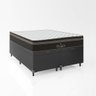Cama Box Baú Casal Bipartido + Colchão Paris Molas Ensacadas Pocket - 66x138x188cm - Couro - 4