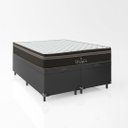 Ver imagem 4 de Cama Box Baú Casal Bipartido + Colchão Paris Molas Ensacadas Pocket - 66x138x188cm - Couro