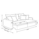 Ver imagem 7 de Sofá Cama Sala de Estar Bipartido 230cm Reclinável Retrátil com Almofadas Caixa Zero Sydney Veludo B