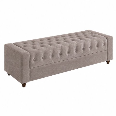 Puff Baú Calçadeira 160cm Heste Veludo Nobre Avelã - Sallar Home