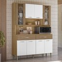 Ver imagem 1 de Armário de Cozinha Compacta Mdf 8 Portas Paris Plus - Freijó/supremo/com Ripado