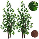 Ver imagem 1 de Kit 2 Ficus Verde Artificial Figueira Grande sem Vaso Decoração