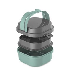 Marmita Fit com 2 Compartimentos Divisórias Travas e Alças - 1