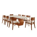 Ver imagem 2 de Sala de Jantar Mesa Ane 220cm Tampo Laqueado com Vidro Canto Moeda e 8 Cadeiras Viena Gold