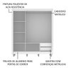 Guarda Roupa Casal Madesa Lyon 3 Portas de Correr com Espelho 2 Gavetas com Pés - Branco - 6