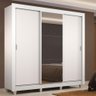 Guarda Roupa Casal Madesa Lyon 3 Portas de Correr com Espelho 2 Gavetas com Pés - Branco - 2