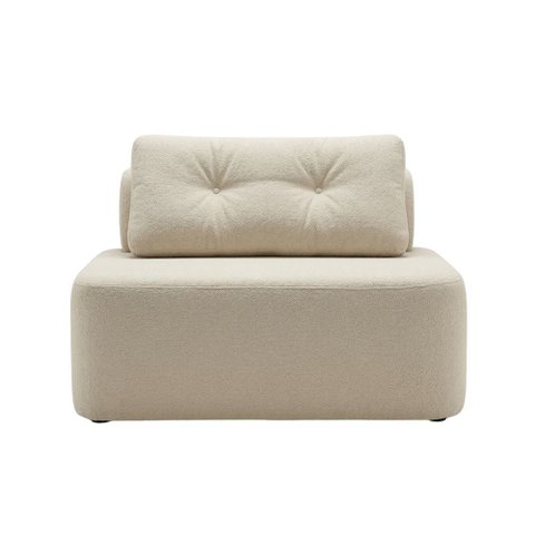 Sofá Modular Cielo 100cm Recepção Loja Sala de Estar Bouclê Bege - Montanari's Decor