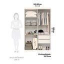 Ver imagem 3 de Guarda Roupa Solteiro 4 Portas 100% Mdf com Espelho Lana Acp Móveis Branco
