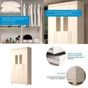 Ver imagem 4 de Guarda Roupa Solteiro 4 Portas 100% Mdf com Espelho Lana Acp Móveis Branco